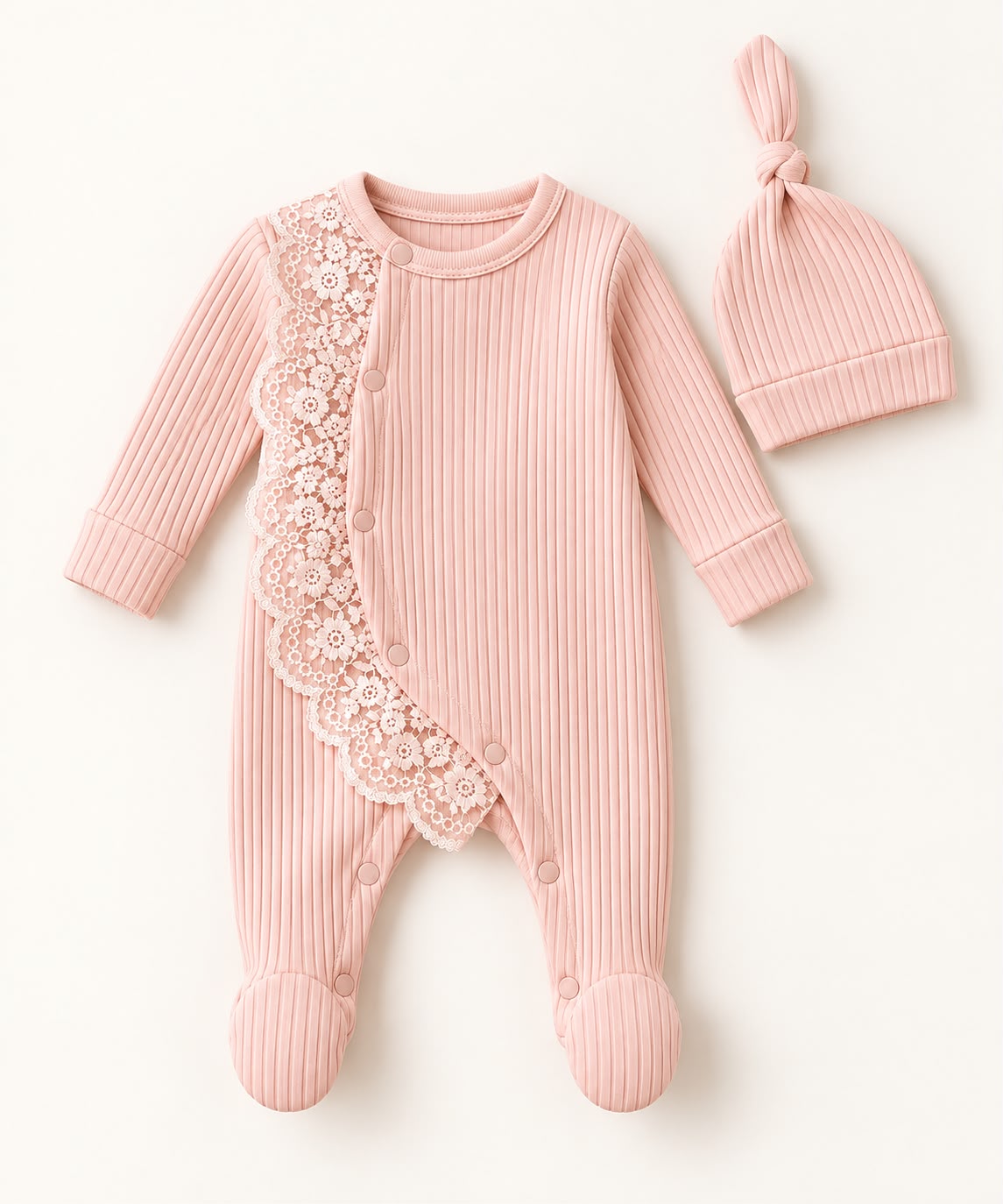 Pudra Pembe Dantelli Tulum & Bere – 2 Parça